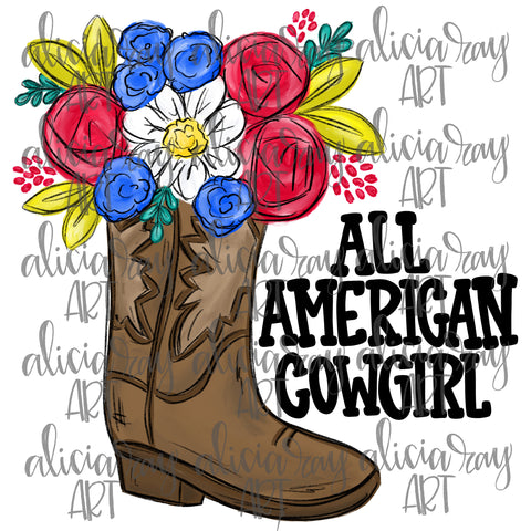 All American Cowgirl Floral Cowboy Boot
