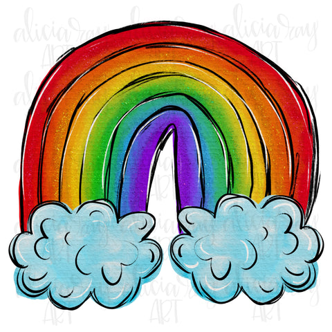 Whimsical Painted Rainbow