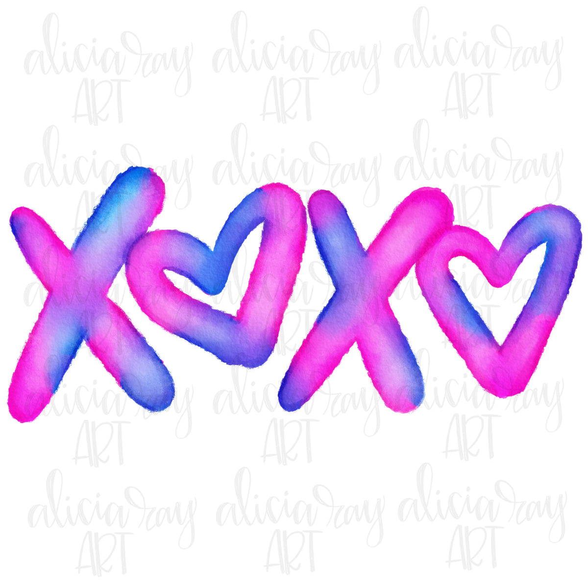 XOXO Watercolor Alicia Ray Art