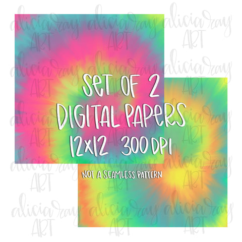 Set of 2 Tie Dye Digital Papers