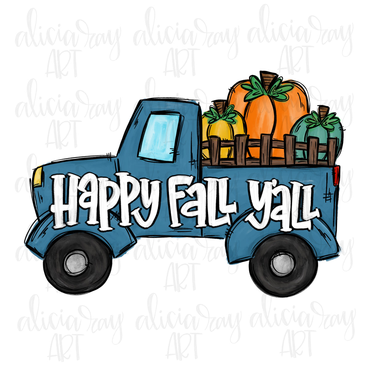 Happy Fall Y'all Truck Pillow PLKH0312