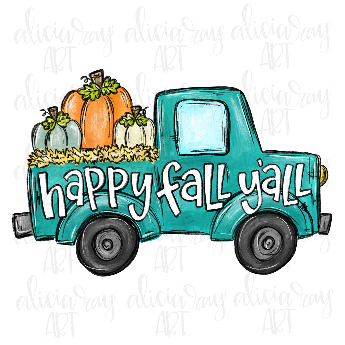 Happy Fall Y'all Truck Pillow PLKH0312