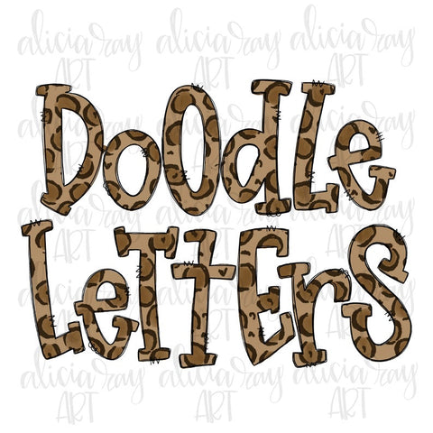 Leopard Doodle Letters - Capital and Lower Case