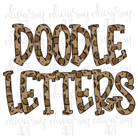 Leopard Doodle Letters - Upper Case