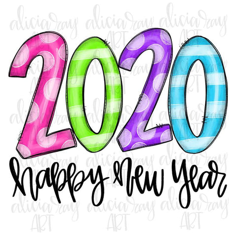 2020 Happy New Year Colorful