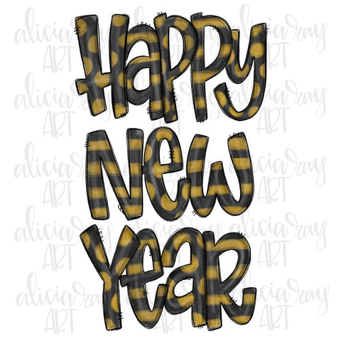 Happy New Year Black and Gold
