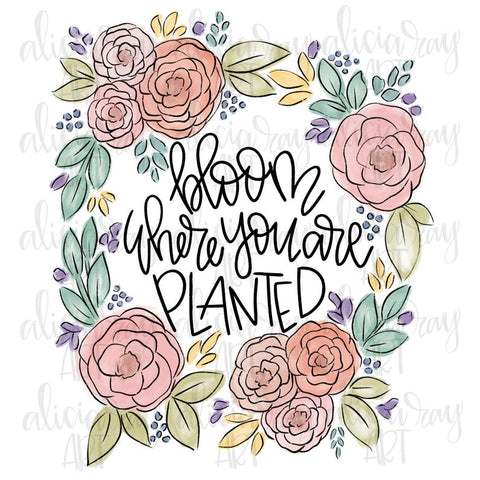 Bloom Where You Are Planted Floral Wreath