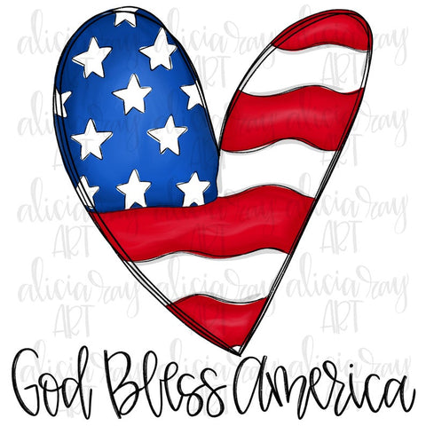 Patriotic Heart God Bless America