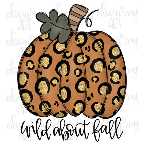 Wild About Fall Glitter Leopard Pumpkin