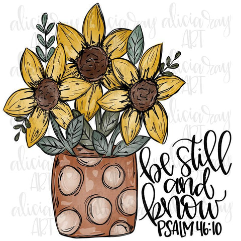 Jar of Sunflowers With Bible Verse