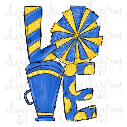 Love Cheer Blue And Yellow