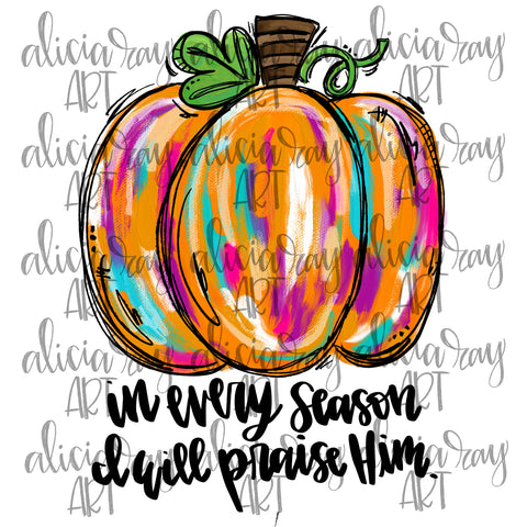 Colorful Pumpkin with Quote