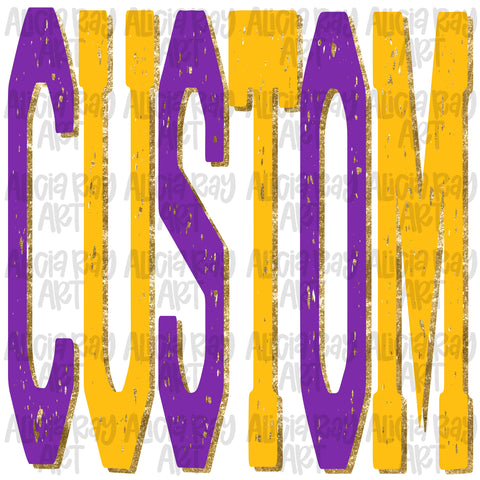 Your School Colors Distressed Varsity Mascot Custom