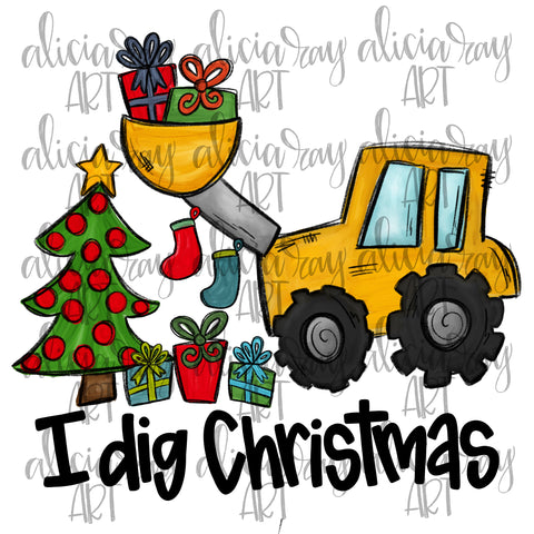 I Dig Christmas Tractor