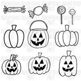 Hand Drawn Halloween Doodles Procreate Stamp Brush Set