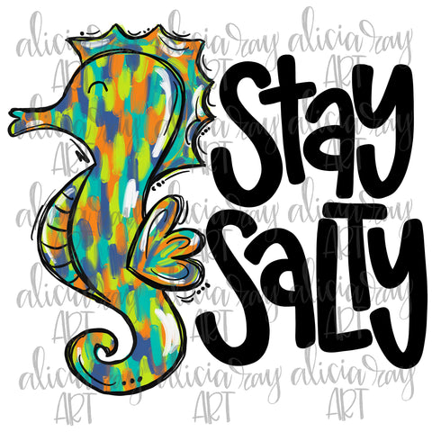 Stay Salty Boy Painted Seahorse