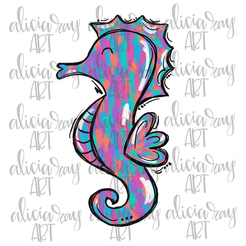 Girl Painted Seahorse