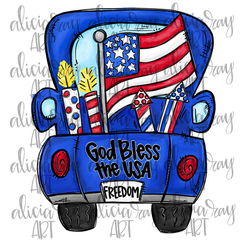 God Bless The USA Patriotic Truck