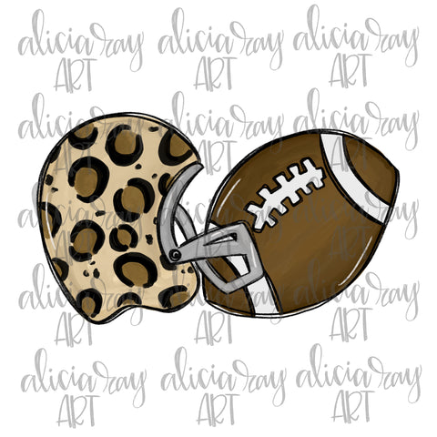 Football and Leopard Helmet
