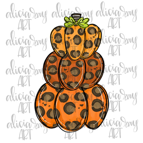 Orange Leopard Pumpkin Stack