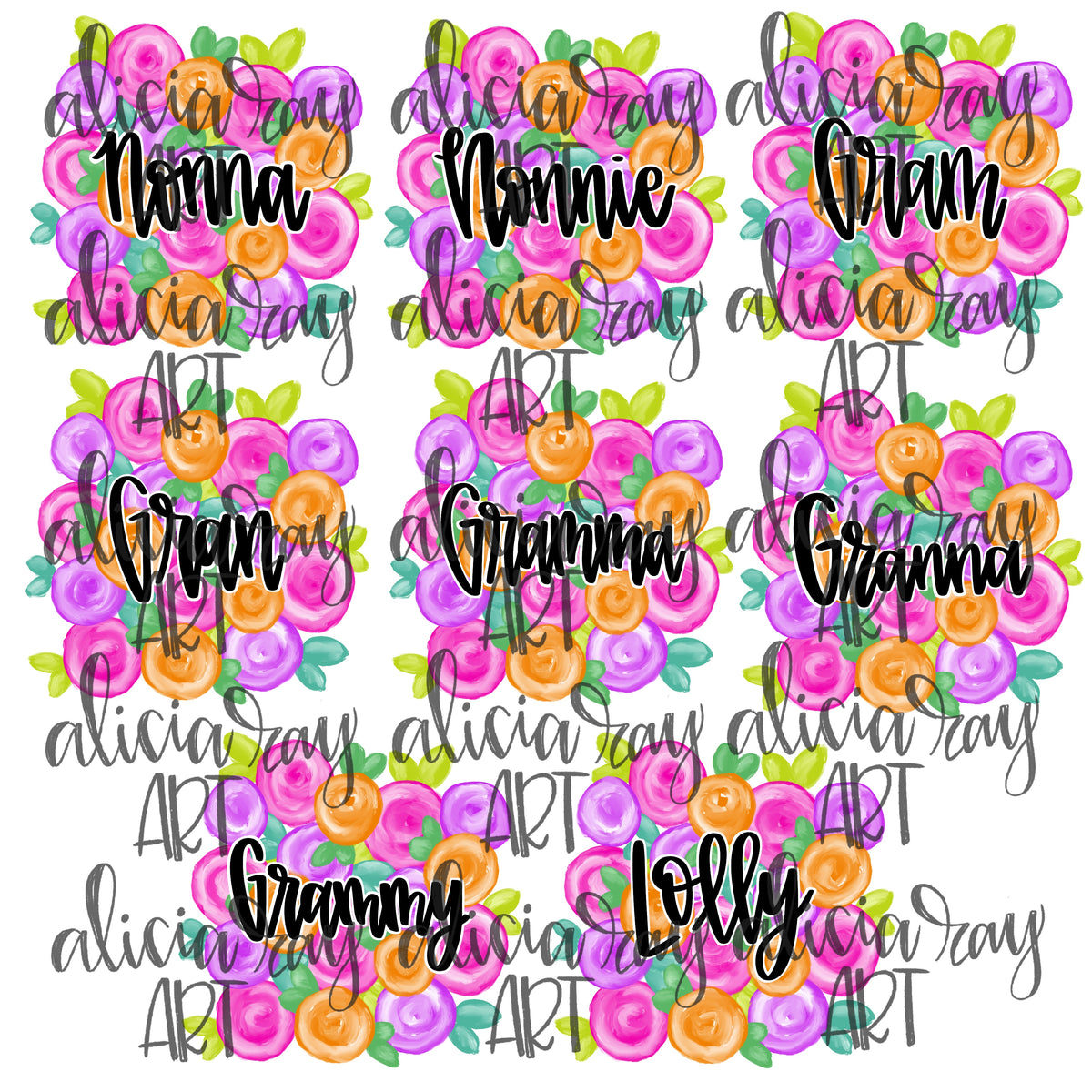 Mother's Day Names Bundle – Alicia Ray Art