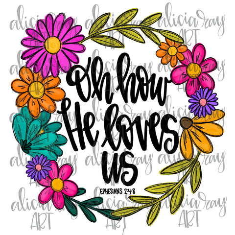 Oh How He Loves Us Wildflower Wreath