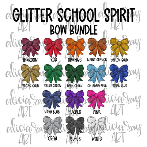 Glitter School Spirit Bow Bundle