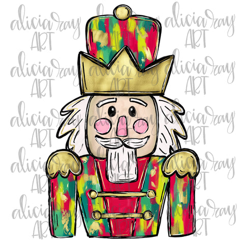 Red And Green Nutcracker With Gold Foil