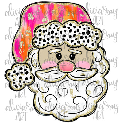 Pink And Orange Preppy Santa Claus