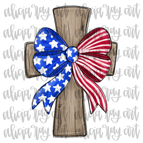 Patriotic Bow Cross