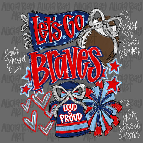 Your School Colors Preppy Football Collage Custom