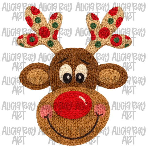 Faux Yarn Rudolph Reindeer