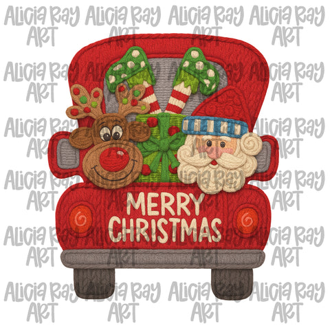 Faux Yarn Christmas Truck