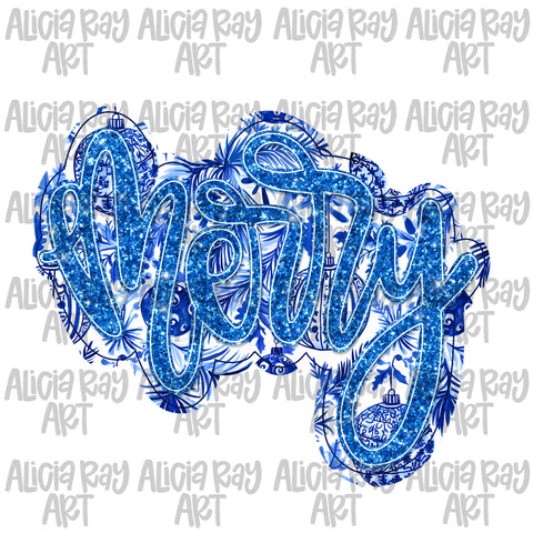 Merry Faux Applique Blue
