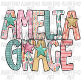 Holly Jolly Christmas Doodle Letters Alpha Set