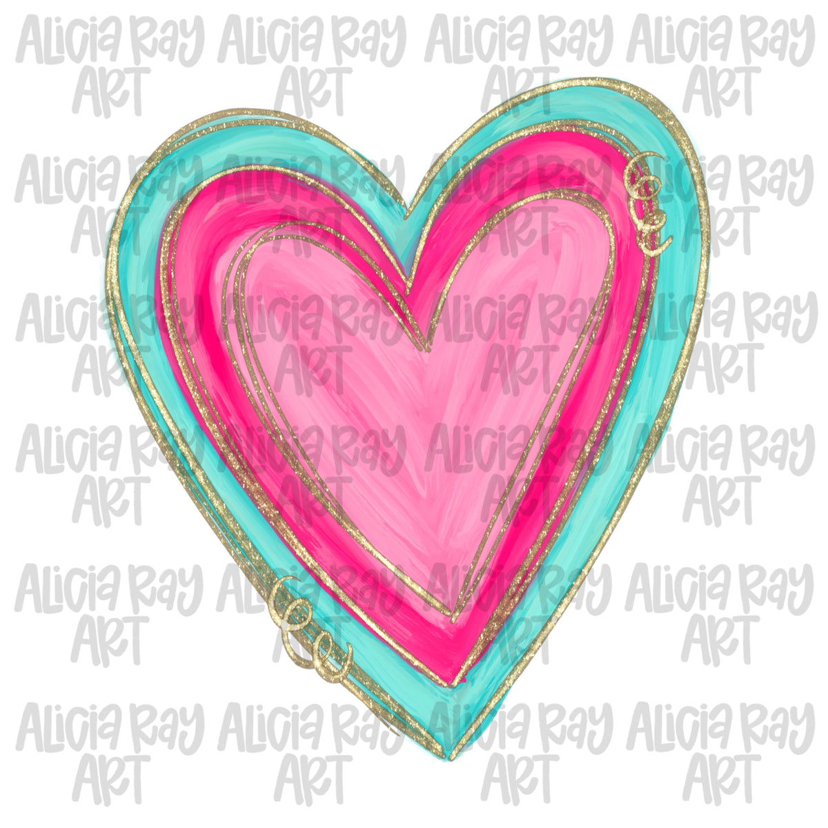 Painted Glitter Heart – Alicia Ray Art