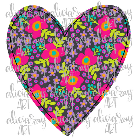 Bright Floral Heart