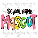 Custom Hand Lettered School Mascot Design