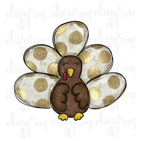 Gold Polka dot Turkey