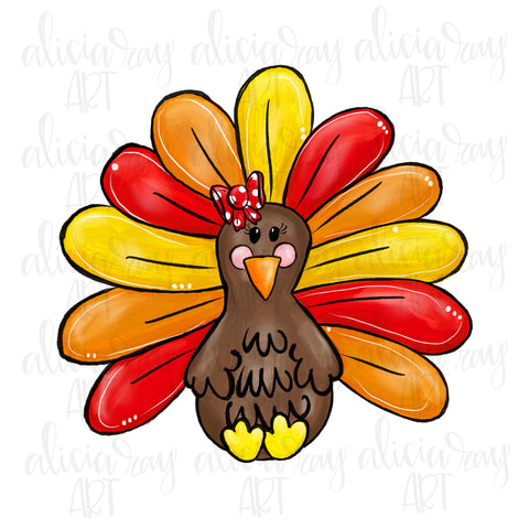 Girl Turkey with Bow