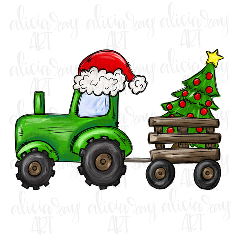 Green Christmas Tractor
