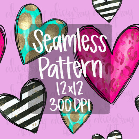 Whimsical Hearts Seamless Pattern