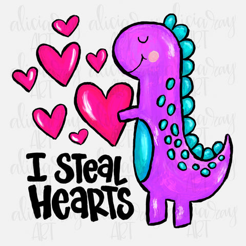 I Steal Hearts Girl Dino