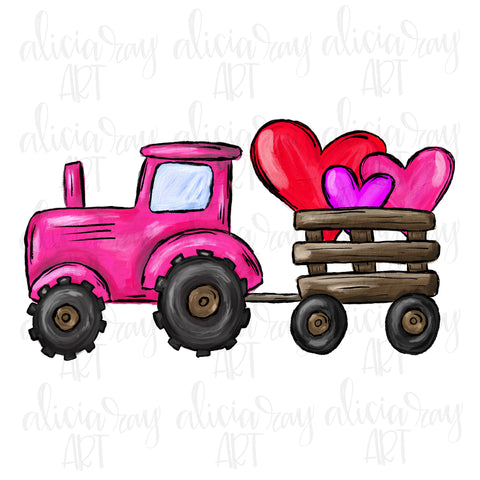 Pink Valentine Tractor