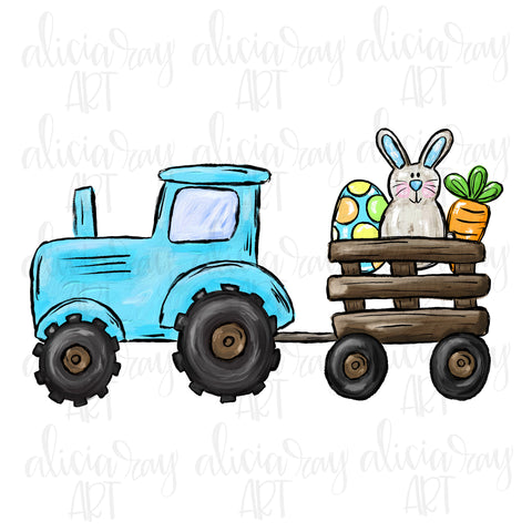 Blue Easter Tractor