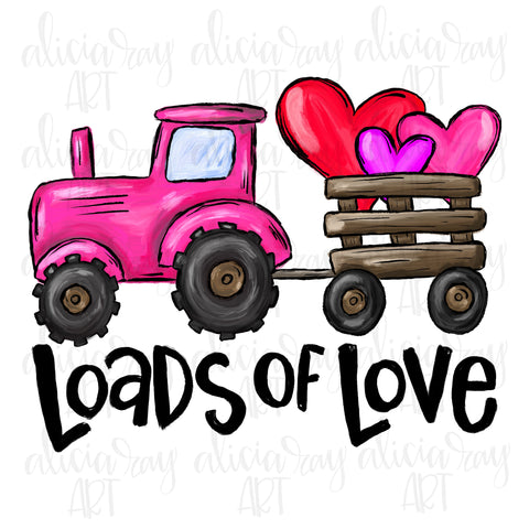 Loads Of Love Pink Valentine Tractor