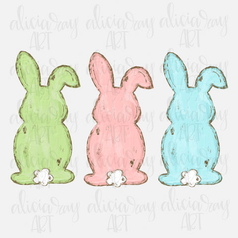 Girl Easter Bunny Trio