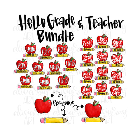Apple Pencil School Hello Grade and Teacher Bundle