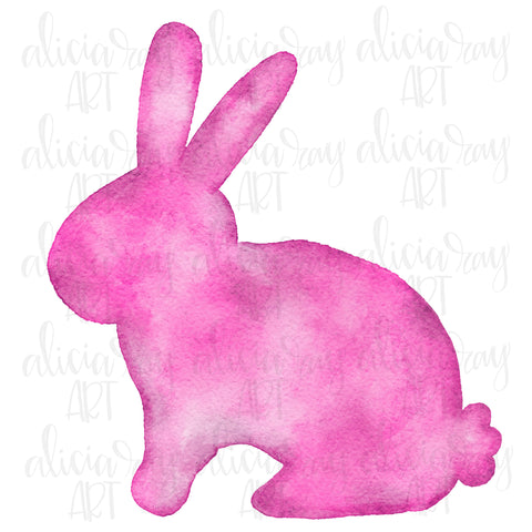 Pink Watercolor Bunny