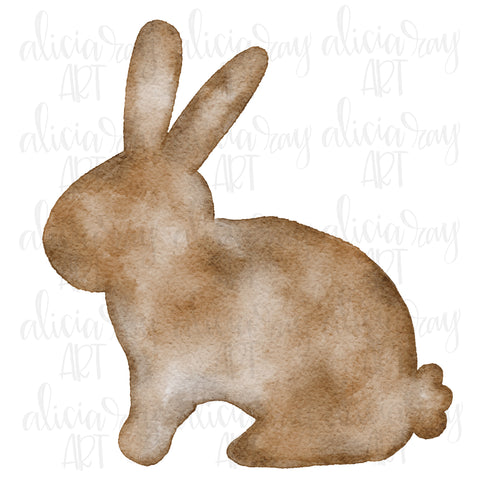 Brown Watercolor Bunny